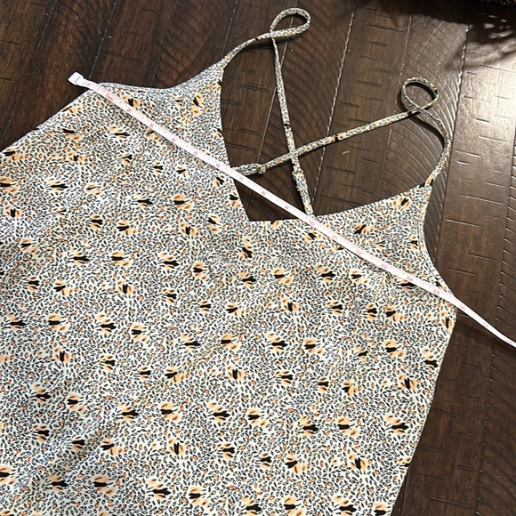 Anthropologie Floreat peach/navy blue on cream adjustable spaghetti stra… - Picture 12 of 16